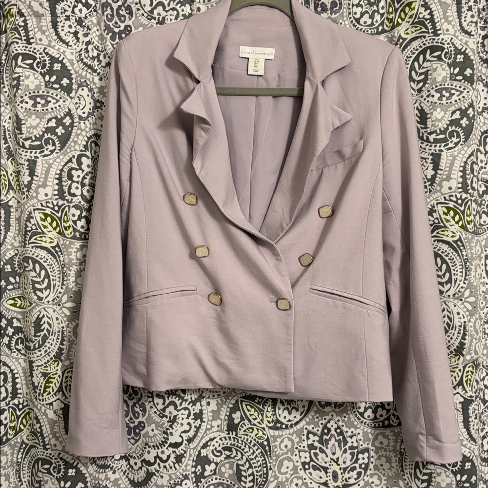 💜 HOUSE OF HARLOW 1960 Lavender Double Breasted Blazer